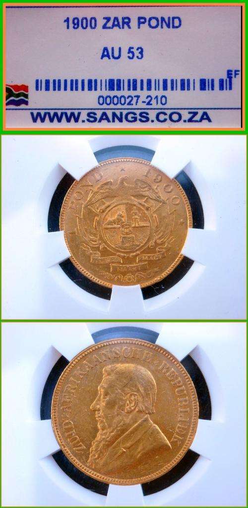 *1900 ZAR 1 Pond - AU53*